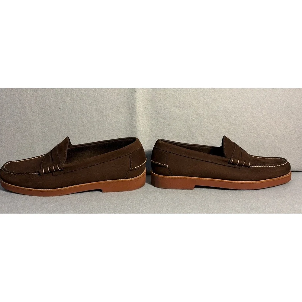 GH Bass Weejuns 10D Brown Suede Penny Loafers for Men Preppy Fall